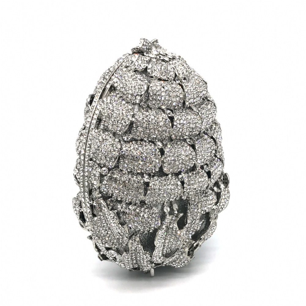 Fuente transfronteriza flor de piña diamante bolsa de cena metal hueco caja dura bolsa de diamantes vestido de fiesta bolsa de mano bolsa de mujer