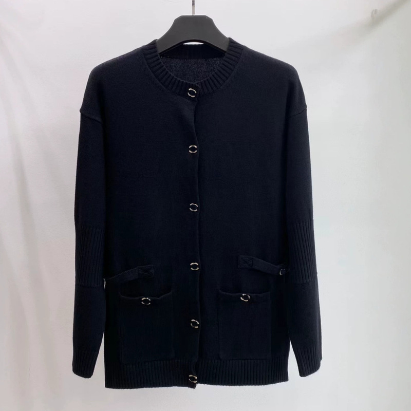Authentic Knitted Cardigan in Chanel Style with Double C Buckle, Long Cardigan with Buckle, Unisex Cardigan Sweater Authentic Knitted Cardigan in Chanel Style with Double C Buckle, Long Cardigan with Buckle, Unisex Cardigan Sweater