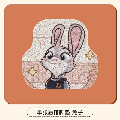 Cute Cartoon Car Mat Wire Universal Foot Pad - rabbit-foot-pads-1-picture-in-the-back-row