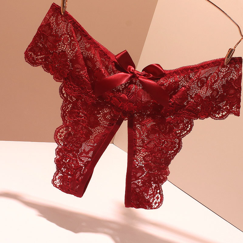 Foreign trade plus size 200kg hollow sexy underwear sexy lace transparent wear-free seamless couple bridal chamber underpants