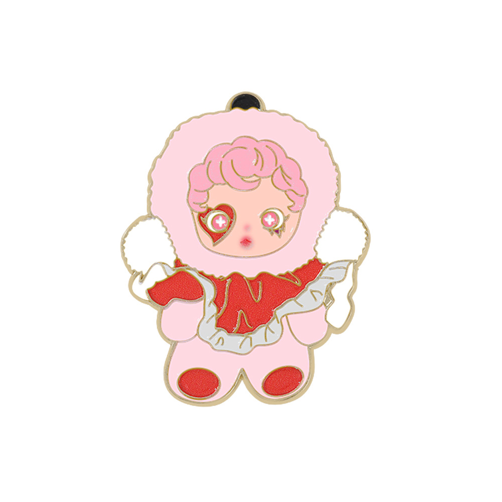 Animación animada DIMOO serie de insignia metálica Baby set Bubble Mart broches adornos de ropa lindos