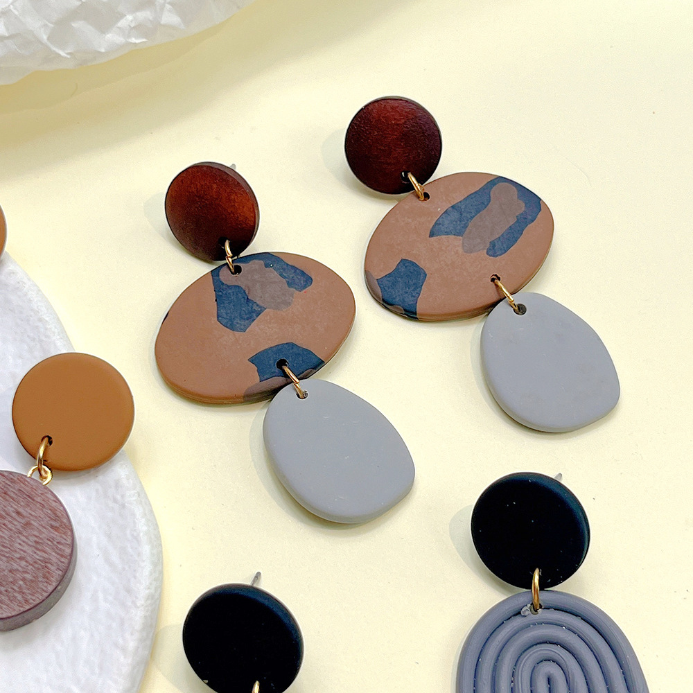 Simple Style Oval soft clay Water Drop Womenu0027S Drop Earrings 1 Pair