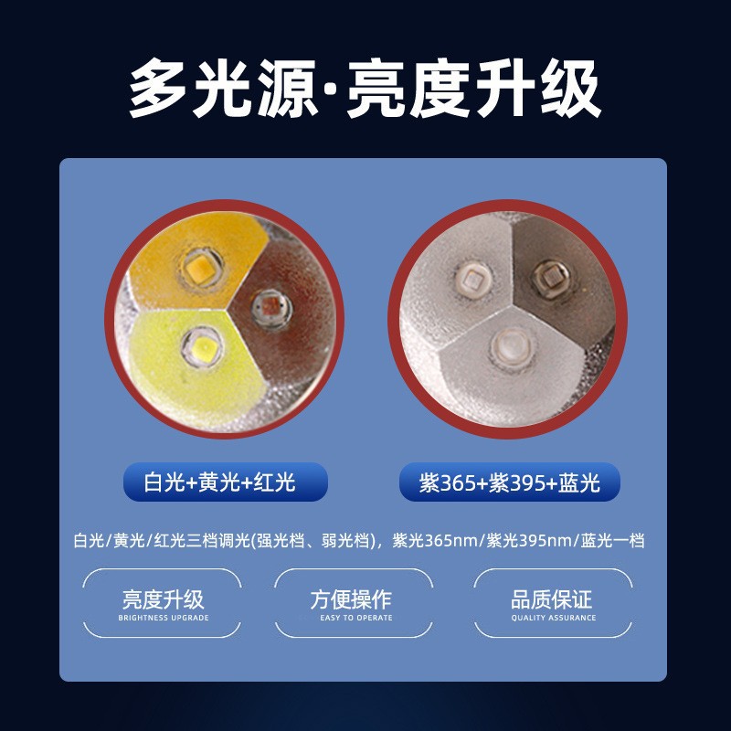 Nuevo S - 85 con cuatro fuentes de luz para iluminar linterna de jade con luz fuerte joyas de piedra esmeralda ámbar cera de miel luz púrpura