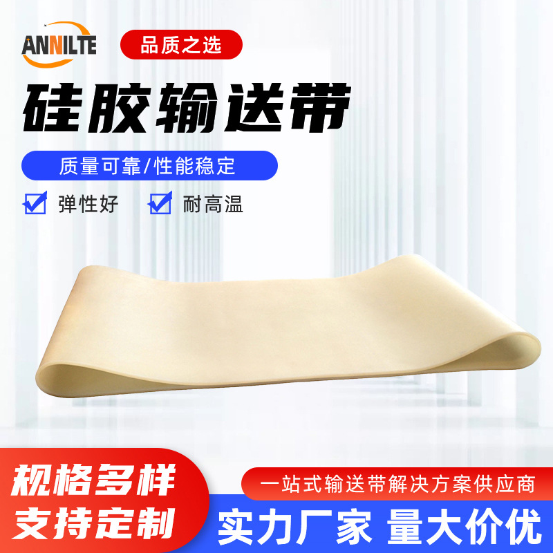 厂家直供食品级耐高温硅胶传送带果蔬加工清洗输送带电子元器件