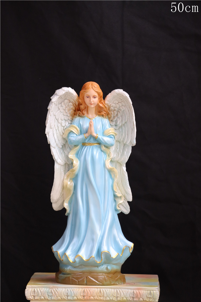50cm ángel mano flotante estatuas de la iglesia de la casa decoración de la sala de estar de la figura principal