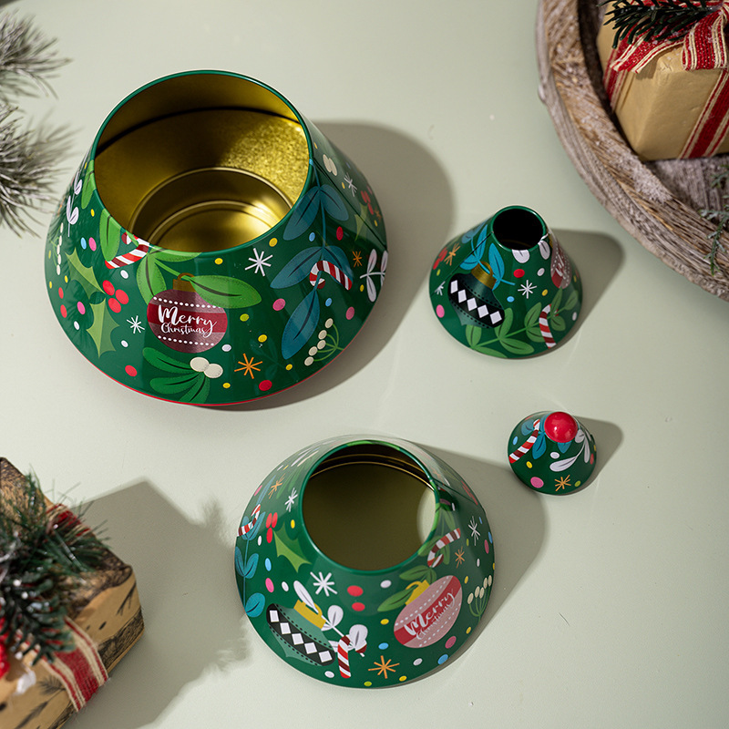クリエイティブクリスマス装飾用品クリスマスツリー型ブリキ缶キャンディーボックスグリーンツリー収納ボックスクッキーボックス|undefined