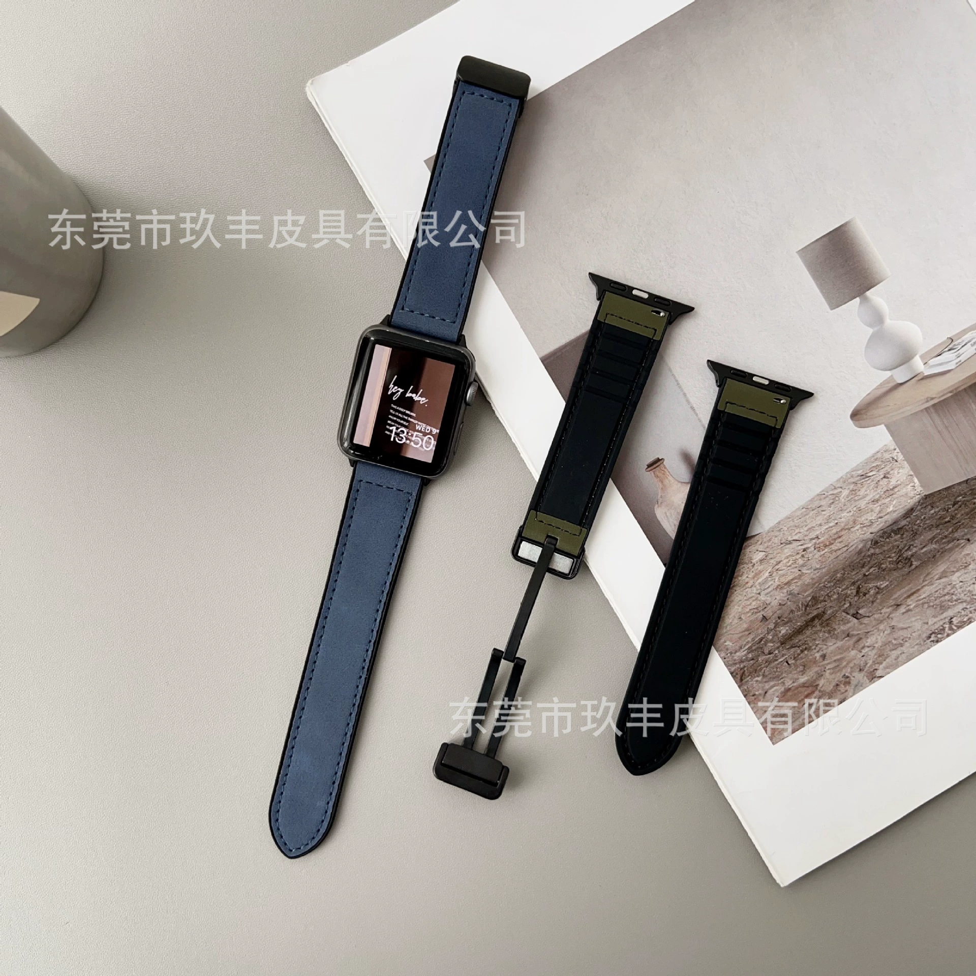 Применимо к Apple Patch Table Band Apple Watchs10/9/8/7/6 Generation Silicon Platform Crazy Horse Leather Belt