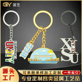仿珐琅烤漆工艺金属钥匙扣旅游景区文创礼品企业活动徽章定制商务