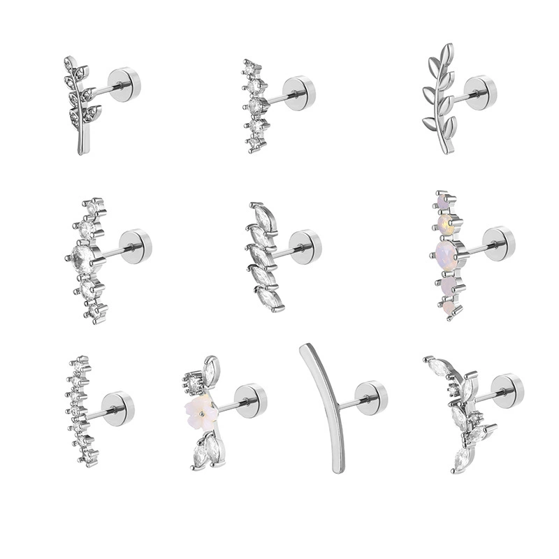 Copper earrings stainless steel, piercing, (Cross-border trading), European style