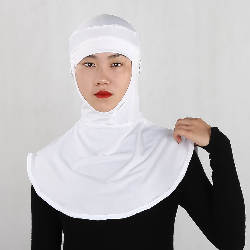 食品厂防尘帽子男女工作舒适透气无檐帽白色披肩弹力帽包头卫生帽