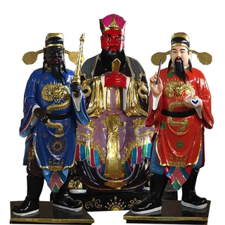 道观供应树脂神像批发 玻璃钢阎罗大帝像  牛头马面