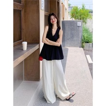松弛感休闲运动套装女夏季气质时尚韩版宽松显瘦背心阔腿裤两件套