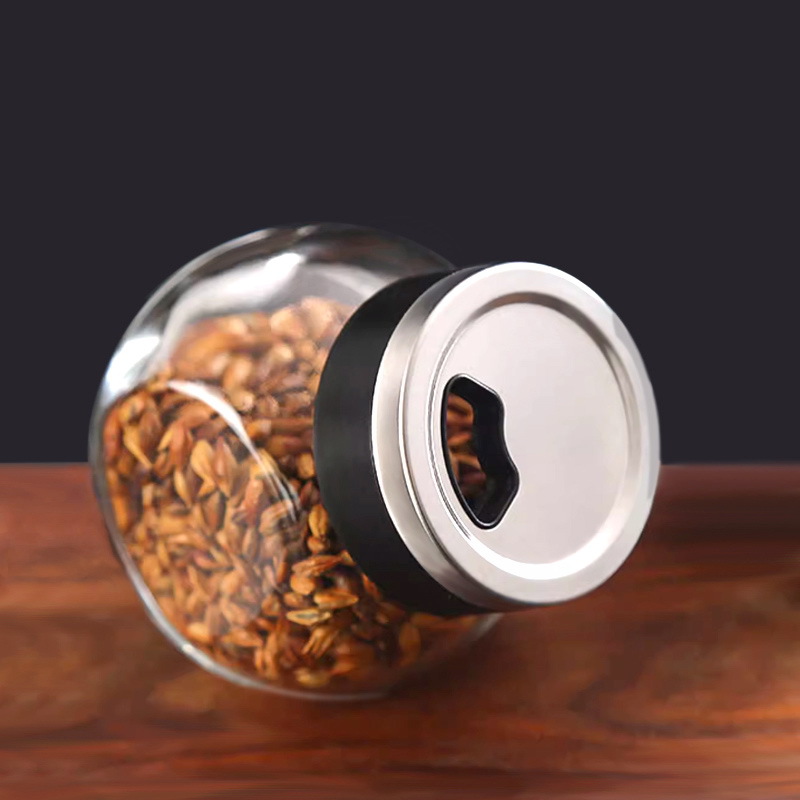 Botella de espolvorín de vidrio sin plomo de cocina, tapa porosa giratoria, botella de condimento especial para barbacoa, tubo de polvo de pimienta, tubo de caja de palillo de dientes