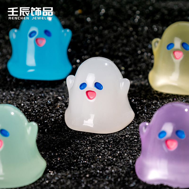 跨境创意搞怪小幽灵公仔diy饰品配件 树脂桌面装饰品配件车载摆件|undefined