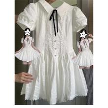 小白裙A字蓬蓬裙连衣裙夏季新款甜辣美少女学院风初恋休闲气质女