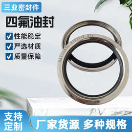 厂家耐高温高速四氟PTFE不锈钢骨架油封旋转轴封唇形密封圈精密