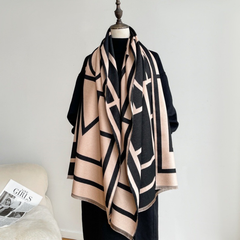 Herbst und winter neue geometrische ich mitation kaschmir weibliche internet celebrity Koreanische version warmen schal, vielseitig schal,_voghion.com