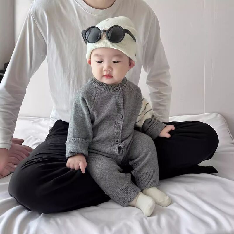 婴儿衣服秋冬针织连体衣男童服宝宝哈衣连体衣新生儿毛衣爬服|undefined