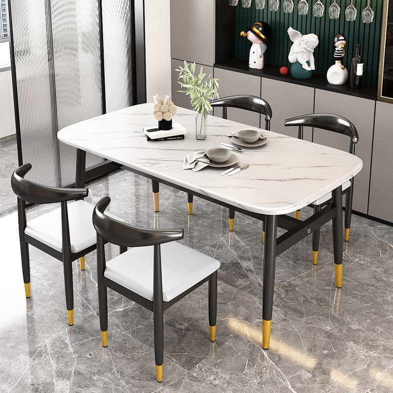 Casual Commercial Rental Dining Table and Chair Combination Dining Table for Home Small Apartment Scandinavian Rectangular Simple Dining Table