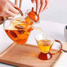 家用高硼硅玻璃北欧壶泡茶壶 过滤茶壶茶具套装 可加热电陶炉水壶