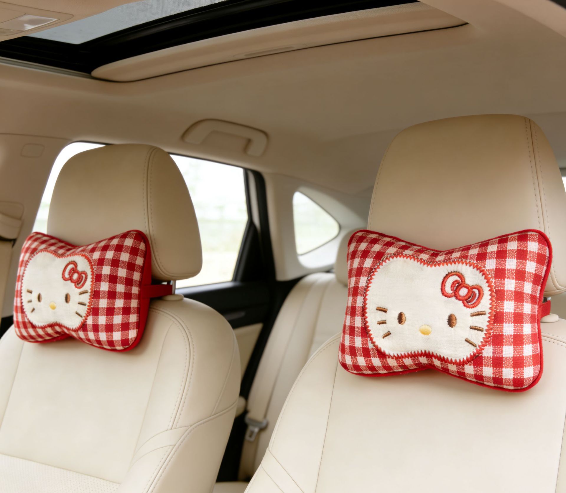Creative In-Car Neck Pillow, Car Headrest Pillow for Women, Cute Kt Neck Support Pillow for Car Seat