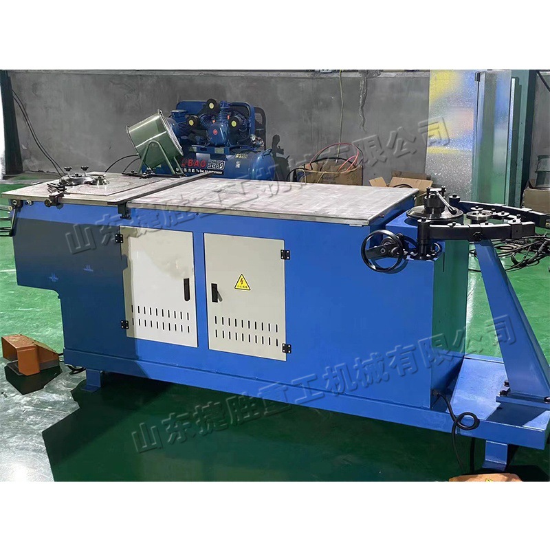 máquina de codo de camarón horizontal máquina eléctrica de codo de tubo redondo máquina automática de prensa de borde de codo de conducto de aire de hoja blanca