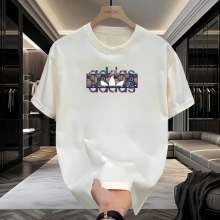 跨境外贸短袖男款t恤夏季潮流重磅纯棉上衣痞帅打底体恤潮流 男装