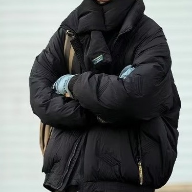 冬季美式立领潮牌棉衣男士休闲宽松复古潮流保暖压皱棉服棉袄外套