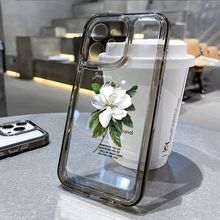 高级简约茉莉花适用iPhone14手机壳13pro小众x苹果12全包11保护套