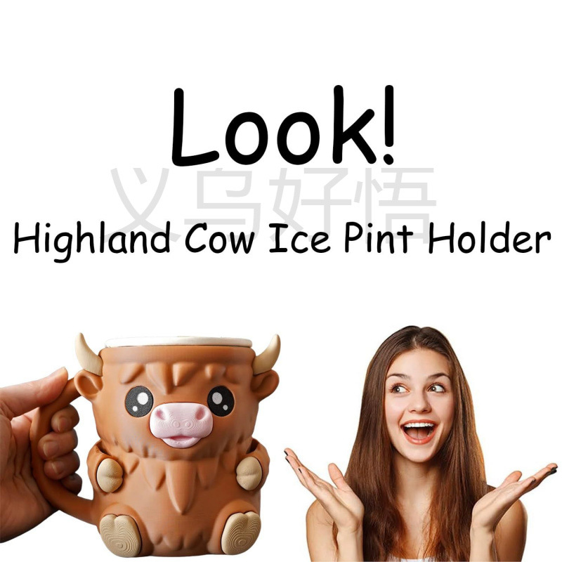 Hielo de Highland Cow Pint Holder
