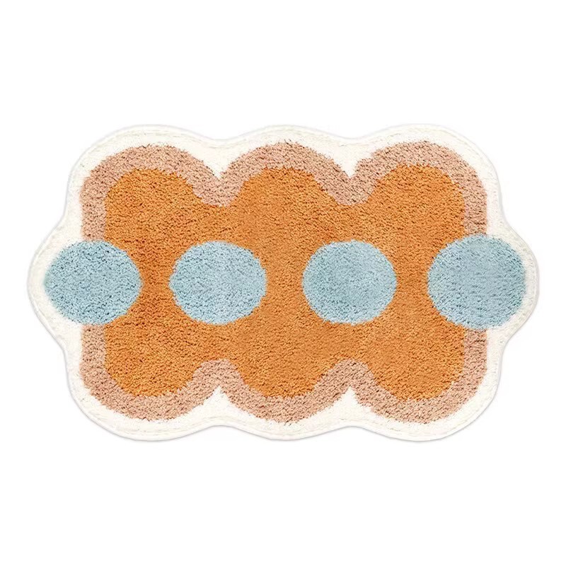 Cute Irregular Imitation Cashmere Bathroom Floor Mat Absorbent Foot Mat Cartoon Bedroom Door Mat Home Decorative Carpet