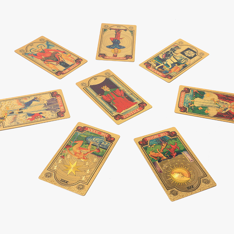 Gold Foil Waite Tarot Oracle Cards Premium Divination Deck_voghion.com
