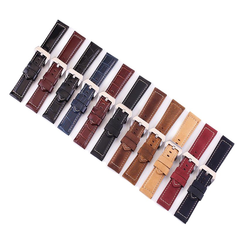 Explosive Spot Leather Watch Strap Crazy Horse Frosted Oil Wax Top Layer Cowhide Bamboo Pattern Sports Men's Peina Watch Strap