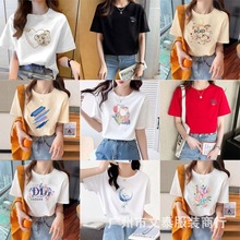 厂家直销批发女装大码短袖T恤地摊货源夏季新款女士上衣库存外发