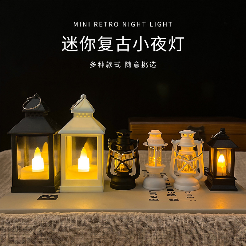Retro Mini Night Light Led Digital Candle Light Home Party Decoration Atmosphere Light Photo Props Small Ornaments