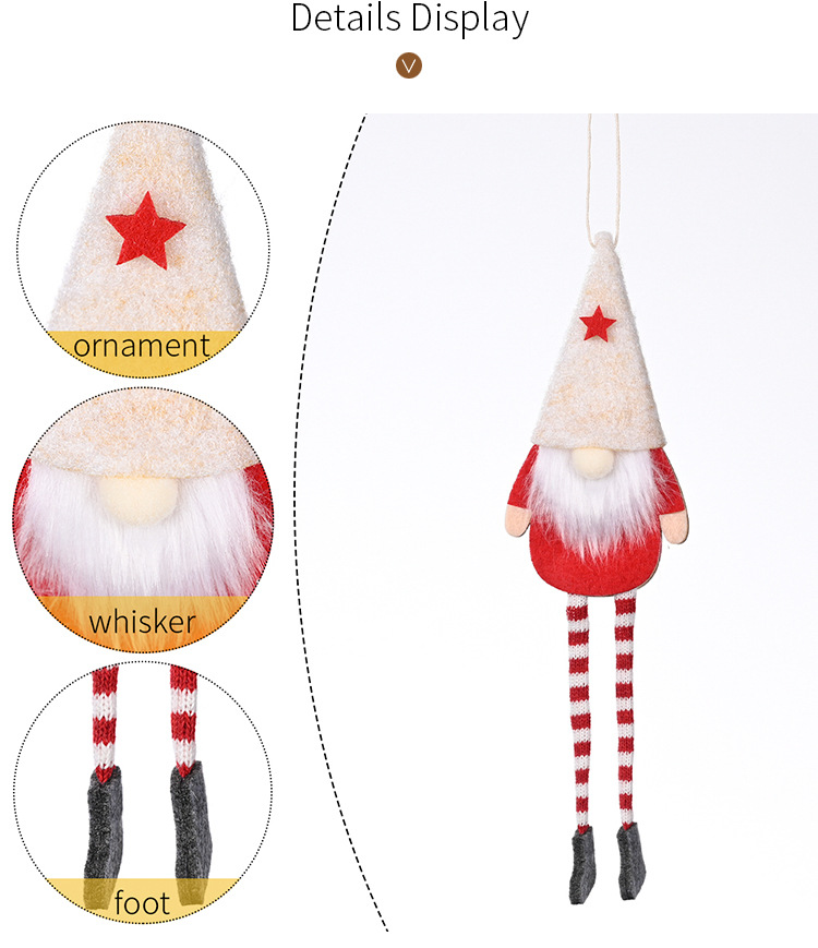 11g Weight Christmas Festival Wholesale Christmas Rudolph Hanging Legs Doll Pendant Decoration Nihaojewelry 2