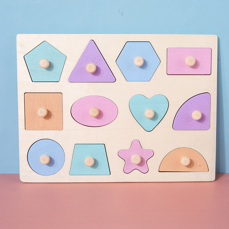 Montessori macaron figura geométrica panel de madera rompecabezas magnético cognitivo juego niños inteligencia desarrollo Juguetes