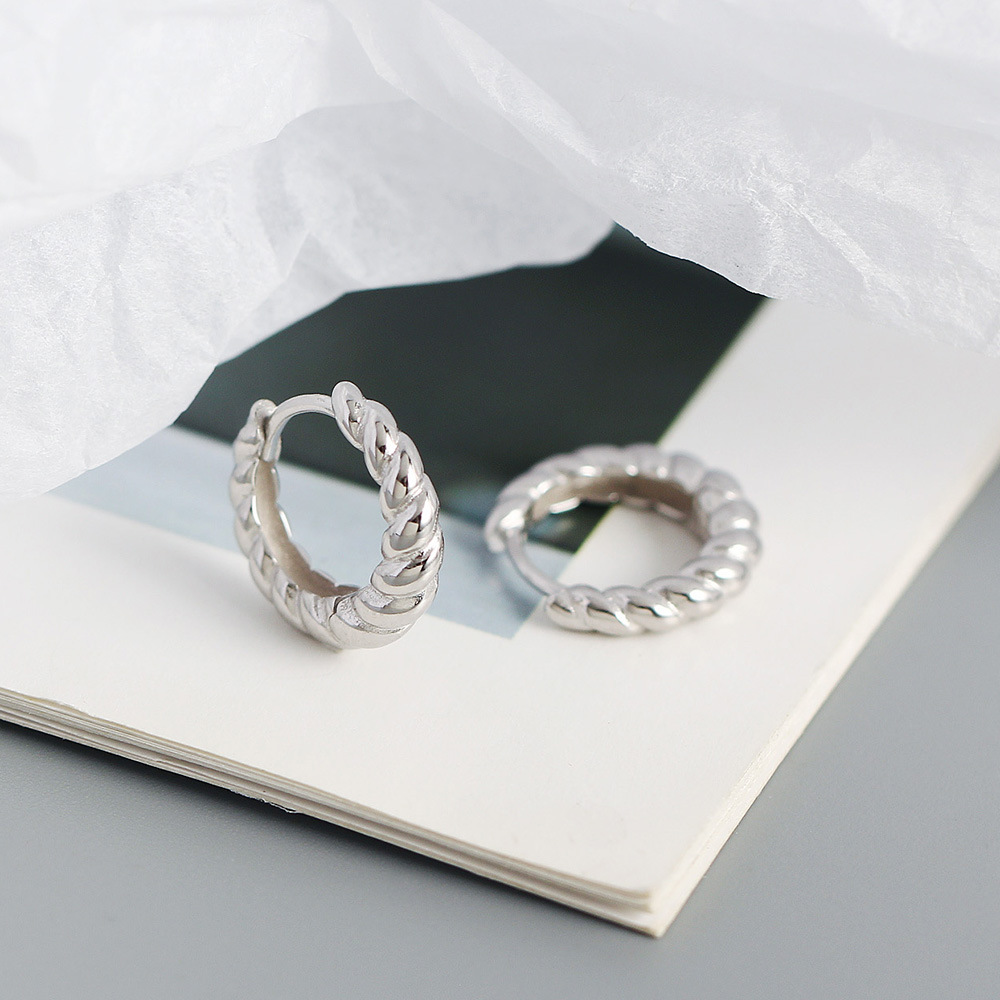 Fashion Style 1 Pair 925 Sterling Silver Round Earrings