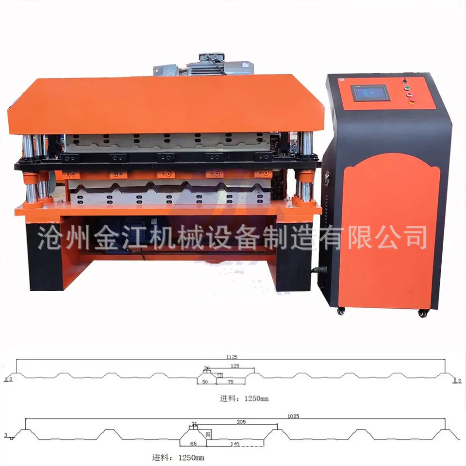 H南非热销双层压瓦机 轧制金属彩钢屋面板制造机 冷弯设备