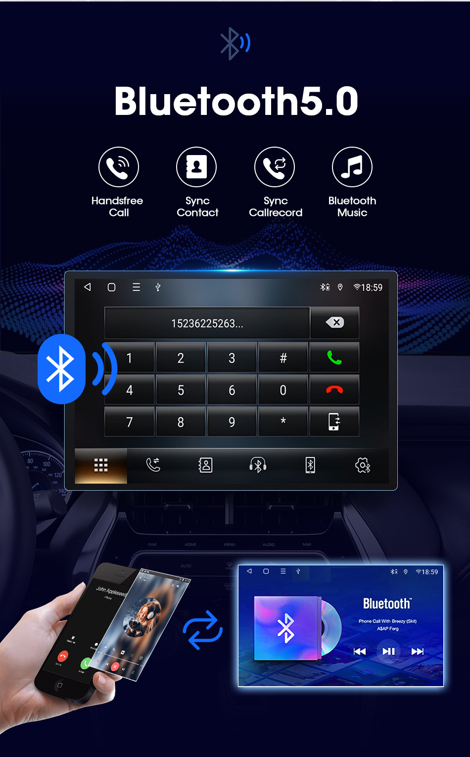 Source Factory 13inch Car Android Navigation Universal Device with 2K Large Screen Supports 360 Panoramic View and Wireless Carplay