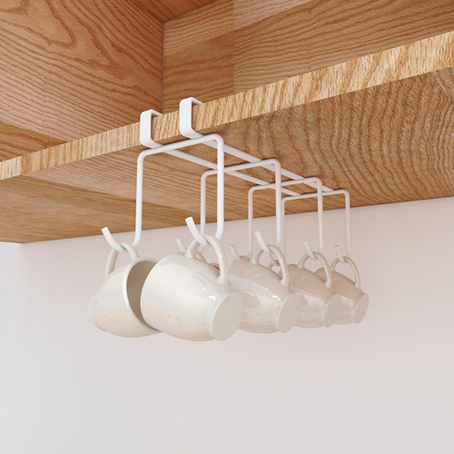 Manufacturer wholesale kitchen punch-free hook storage rack wall-mounted mug coffee cup storage rack wall cabinet hanging rack