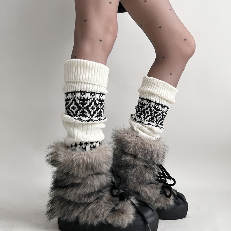 Fairisland Wool Socks Autumn and Winter Warm Sub-culture Heap Socks Thick Knitted Wool Thickened Leg Cover All-match