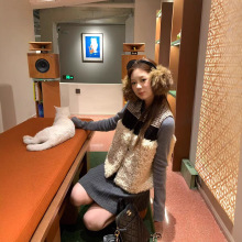 高品质~2025秋季新款小众设计感简约画廊拼接可叠穿马甲背心女装