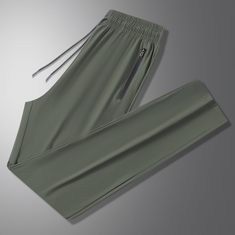 Pantalones de verano para hombres pantalones casuales pantalones deportivos sueltos nuevos tipos coreanos de hielo húmedo delgado pantalones de aire acondicionado pantalones