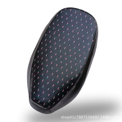Car Leather Seat Cover Pedal – Motorcycle cushion - small-black-flowers-thickened-large-size-flat-length-61-65cm