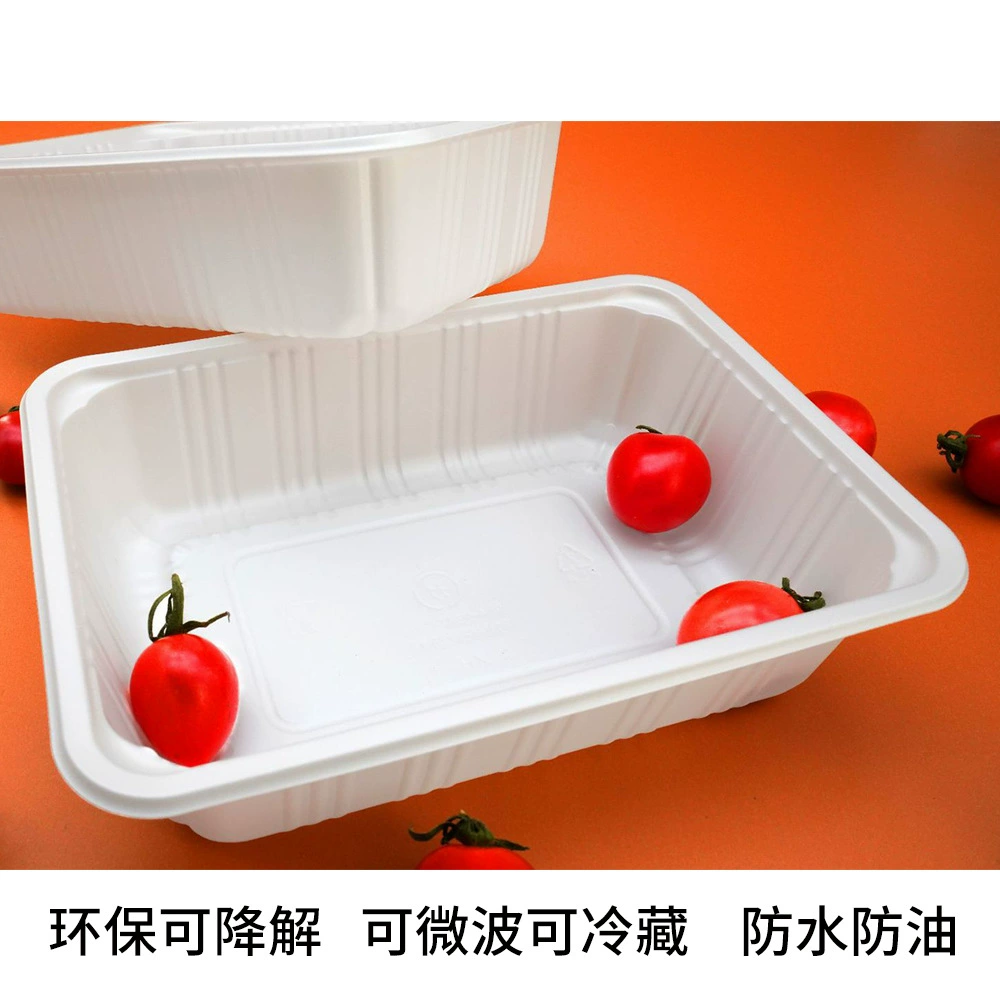 Disposable lunch box fully biodegradable polylactic acid square food grade group meal packed lunch box with lid