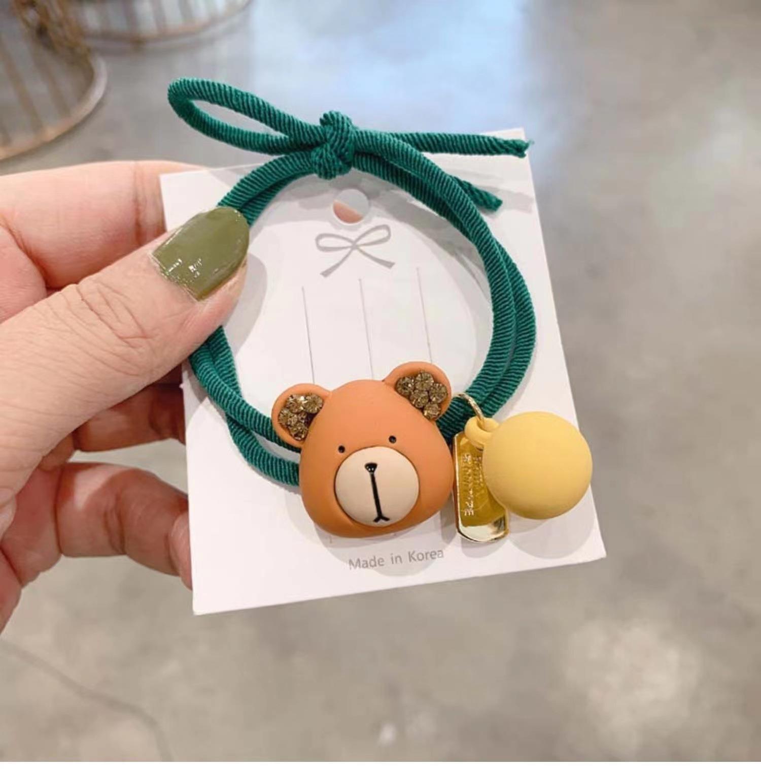 Elástico joyas de cabello de moda con frijoles frescos M anillo de cereza cuerda de cabello al por mayor de la banda de goma cabeza de 100 bolas de cabello rojo una variedad de alta elástica