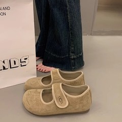 全包ブランコ靴女性靴2025新型起爆春夏メアリージェーン靴平底豆靴おばあちゃん瓢箪靴