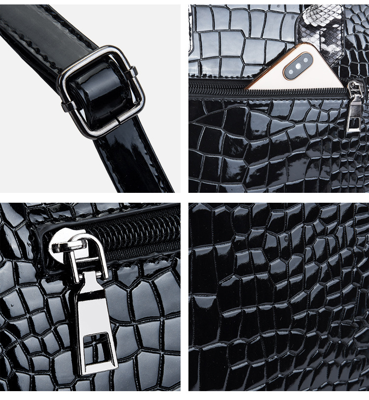New European and American fashion crocodile pattern crossbody single-shoulder handbag bags for women, wholesale of mother and child set bags undefined