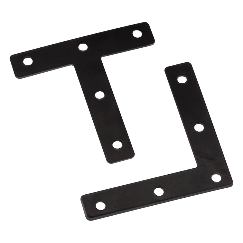 Negro T/L código de ángulo de hierro muebles soporte de estante fijo conector ángulo de hierro pieza recta código de ángulo de hardware al por mayor